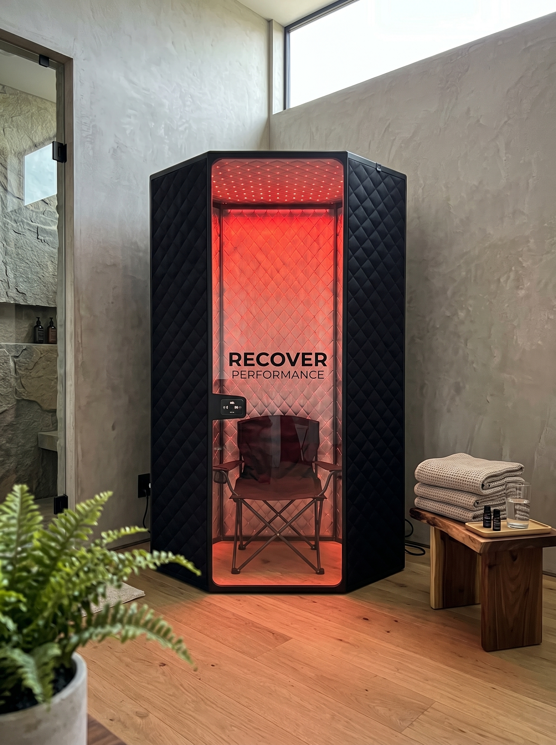 RECOVER PERFORMANCE Powered by PowerPro™ Heat Sauna® 185°F At-Home Sauna