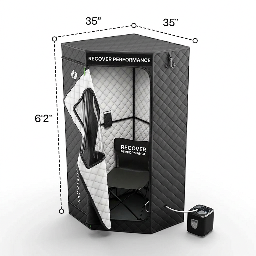 RECOVER PERFORMANCE Therapy Bundle  Infrared Sauna + Ice Bath Barrel + Accessories